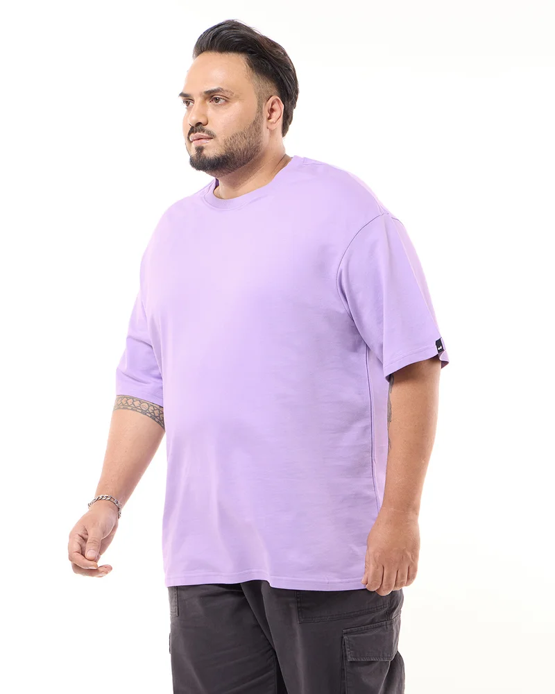 بيواكوف Men's Purple Oversized Plus Size T-shirt